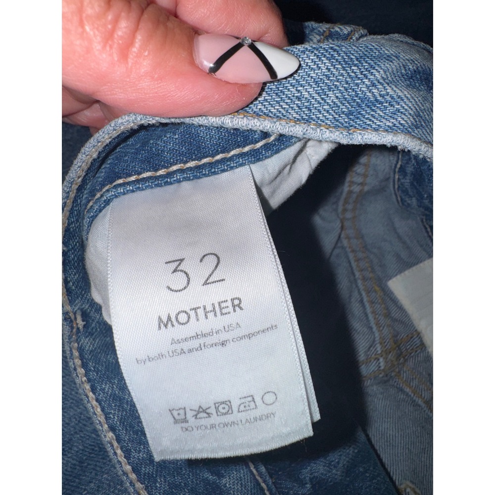 Mother The Lemon Twist Sneak Jeans Rolling In The Dough Blue Wide Leg 32 - Picture 5 of 10